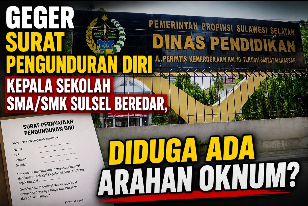 Geger Surat Pengunduran Diri Kepala Sekolah SMA/SMK Sulsel Beredar, Diduga Ada Arahan Oknum?